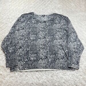Talbots Petite XL Snakeskin Print Merino Wool Sweater Pullover Office Work